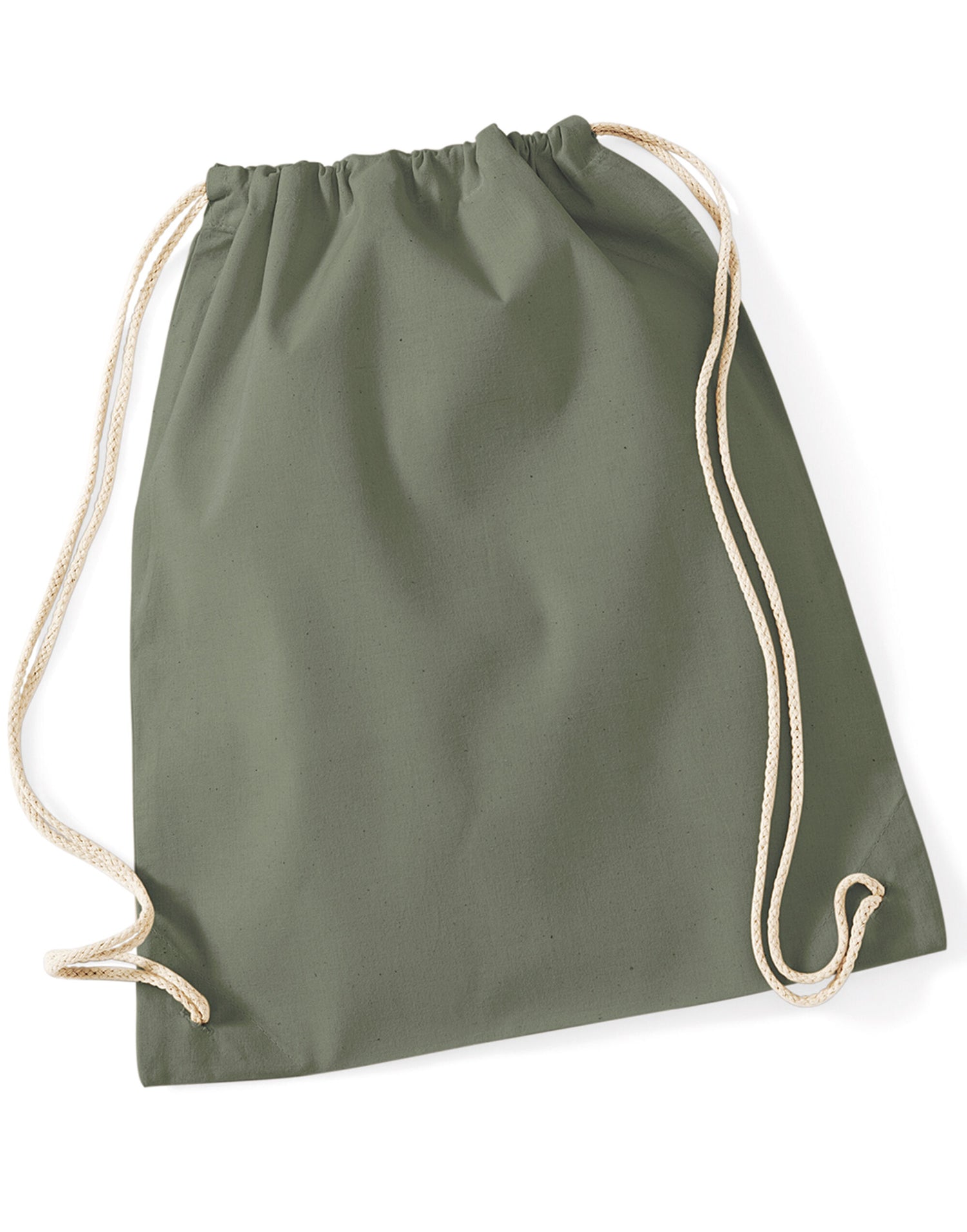 Westford Mill Cotton Gymsac w110 - Olive O S - Customisable Bags