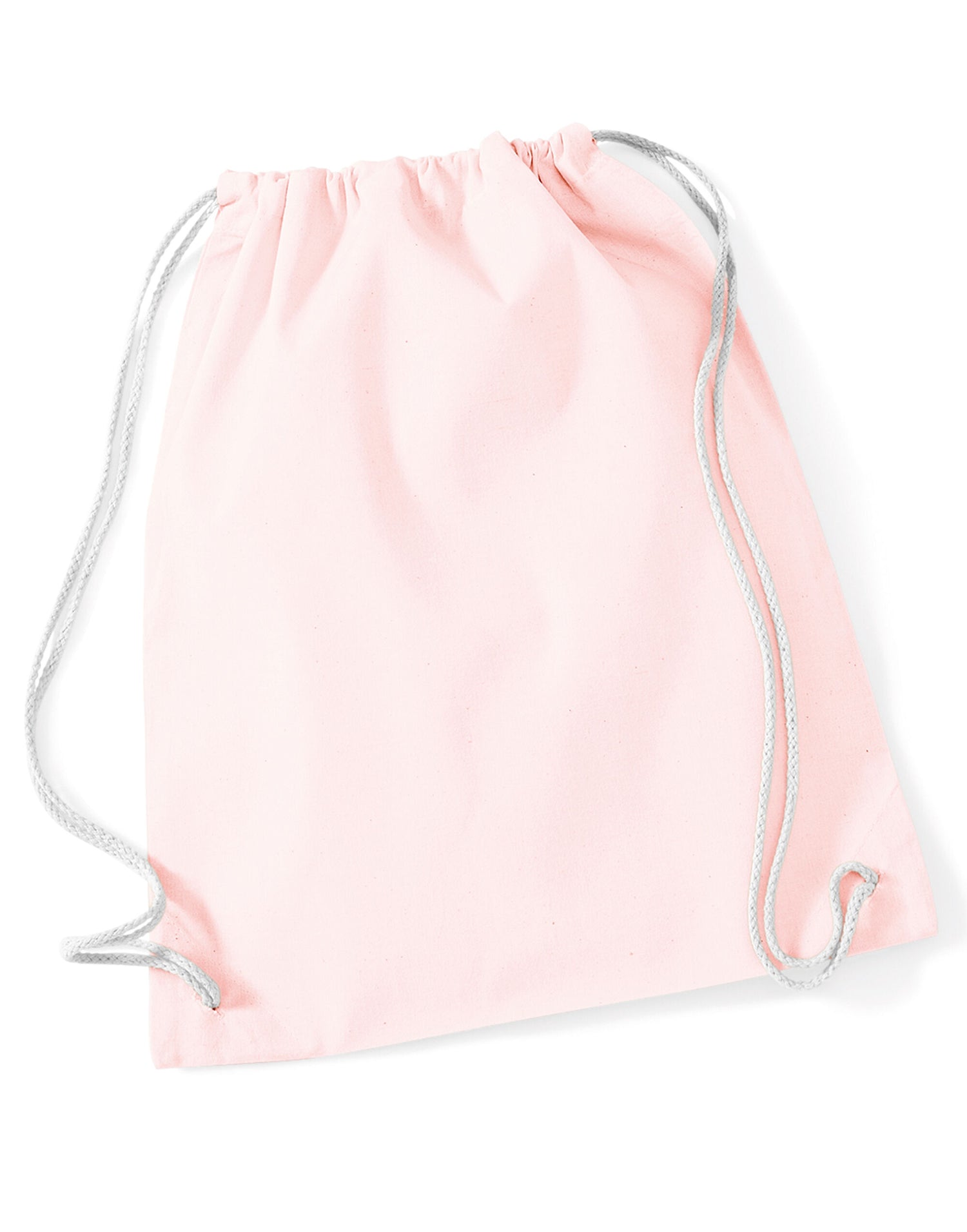Westford Mill Cotton Gymsac w110 - Pastel Pink White O S - Customisable Bags