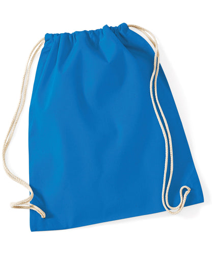 Westford Mill Cotton Gymsac w110 - Sapphire Blue O S - Customisable Bags