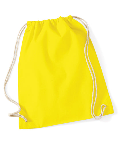 Westford Mill Cotton Gymsac w110 - Yellow O S - Customisable Bags