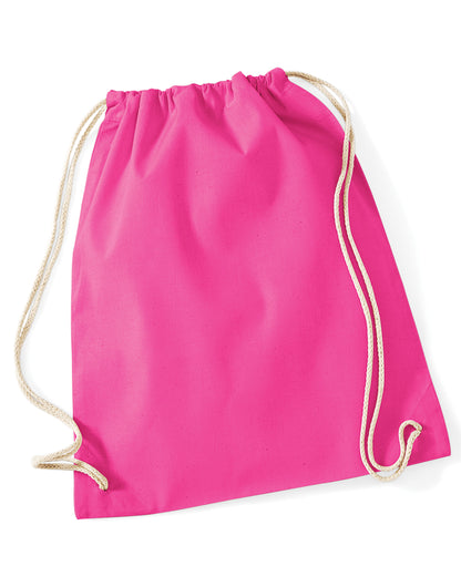 Westford Mill Cotton Gymsac w110 - Fuchsia O S - Customisable Bags