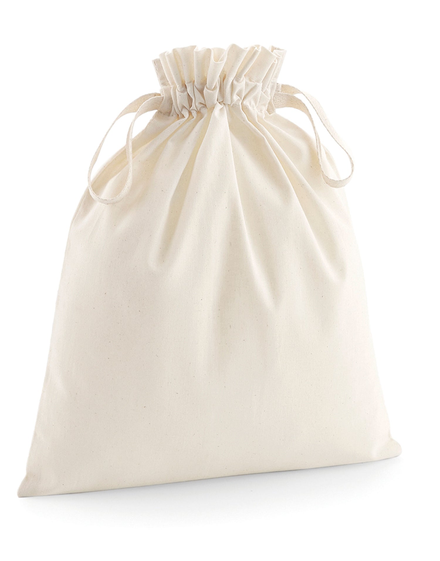 Westford Mill Soft Cotton Drawcord Bag w118 - Natural - Customisable Bags