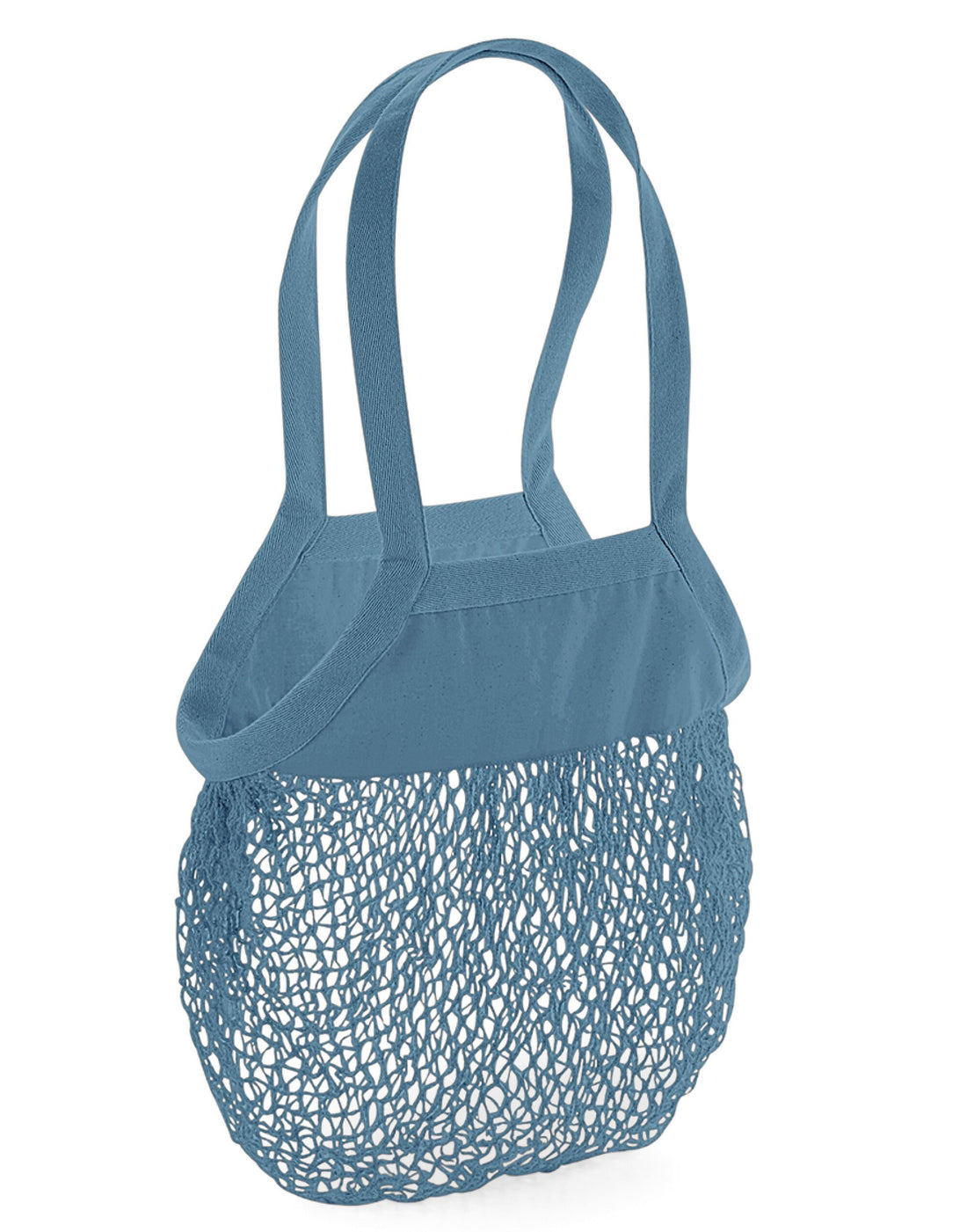 Westford Mill Organic Mesh Grocery Bag w150 - Airforce Blue O S - Customisable Bags
