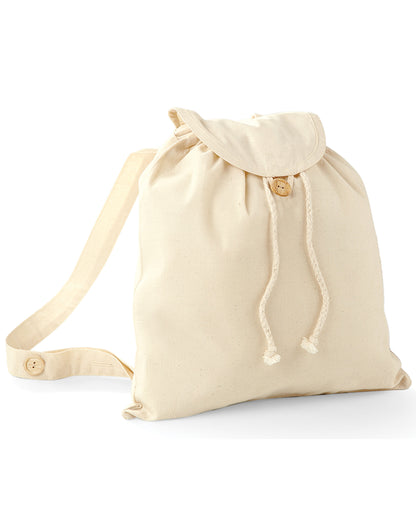Westford Mill Organic Festival Backpack w185 - Natural O S - Customisable Bags