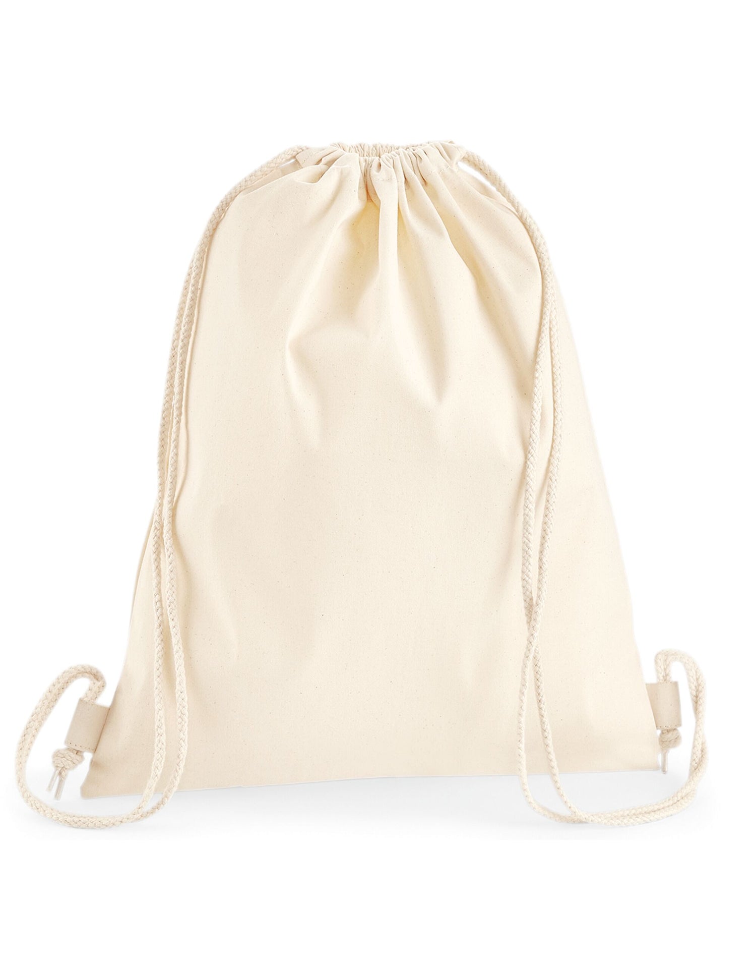 Westford Mill Premium Cotton Gymsac w210 - Natural O S - Customisable Bags