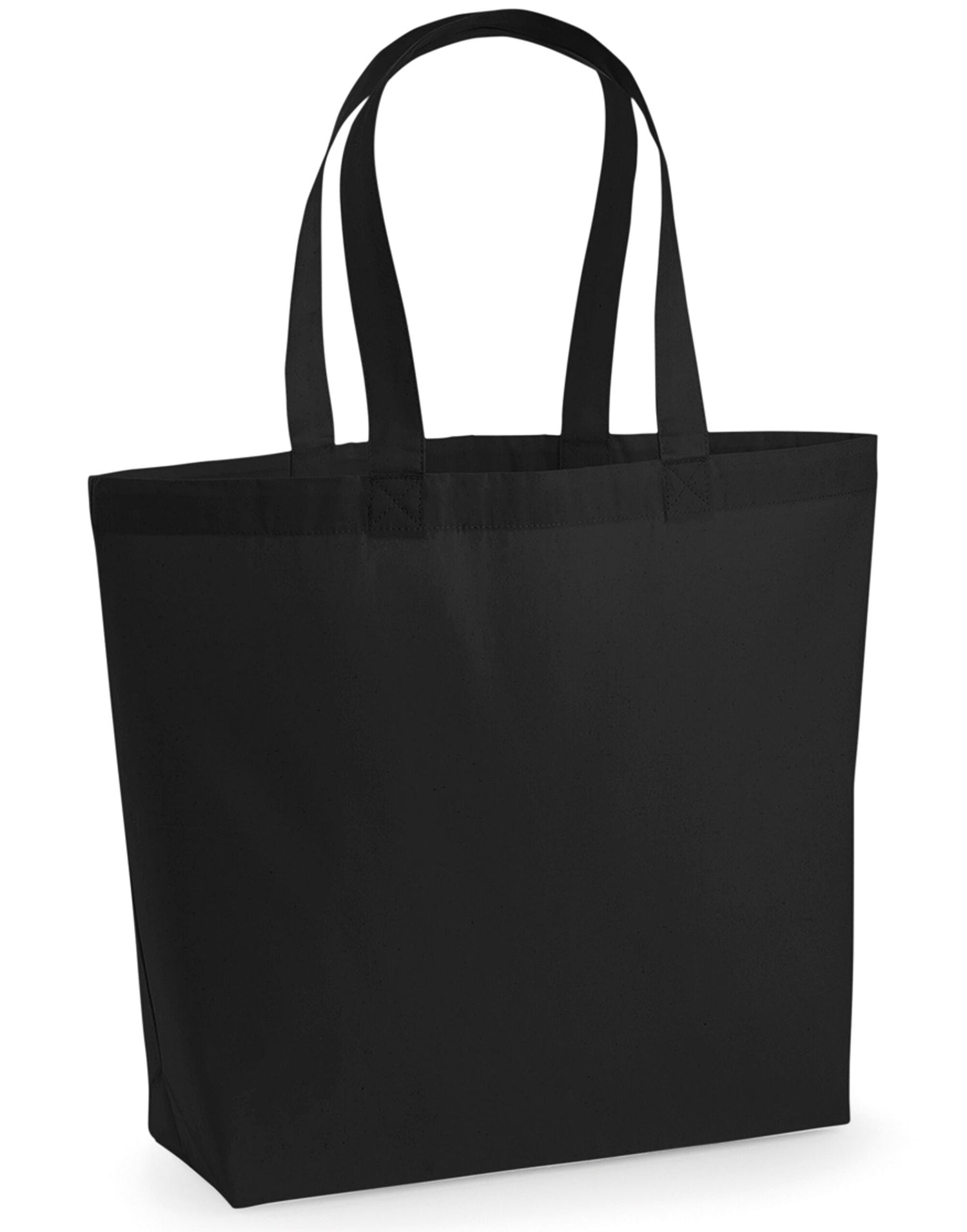Westford Mill Premium Cotton Maxi Tote w225 - Black O S - Customisable Bags