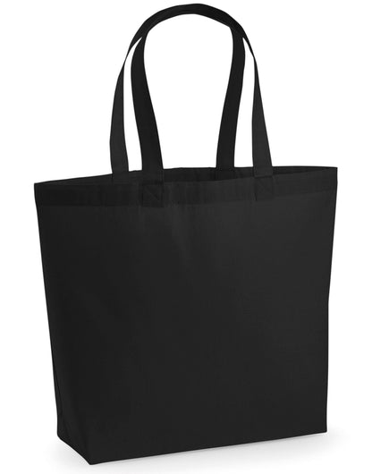 Westford Mill Premium Cotton Maxi Tote w225 - Black O S - Customisable Bags