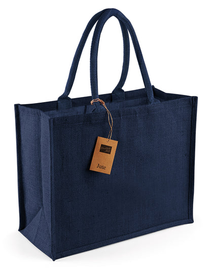 Westford Mill Jute Classic Shopper w407 - Navy Navy O S - Customisable Bags