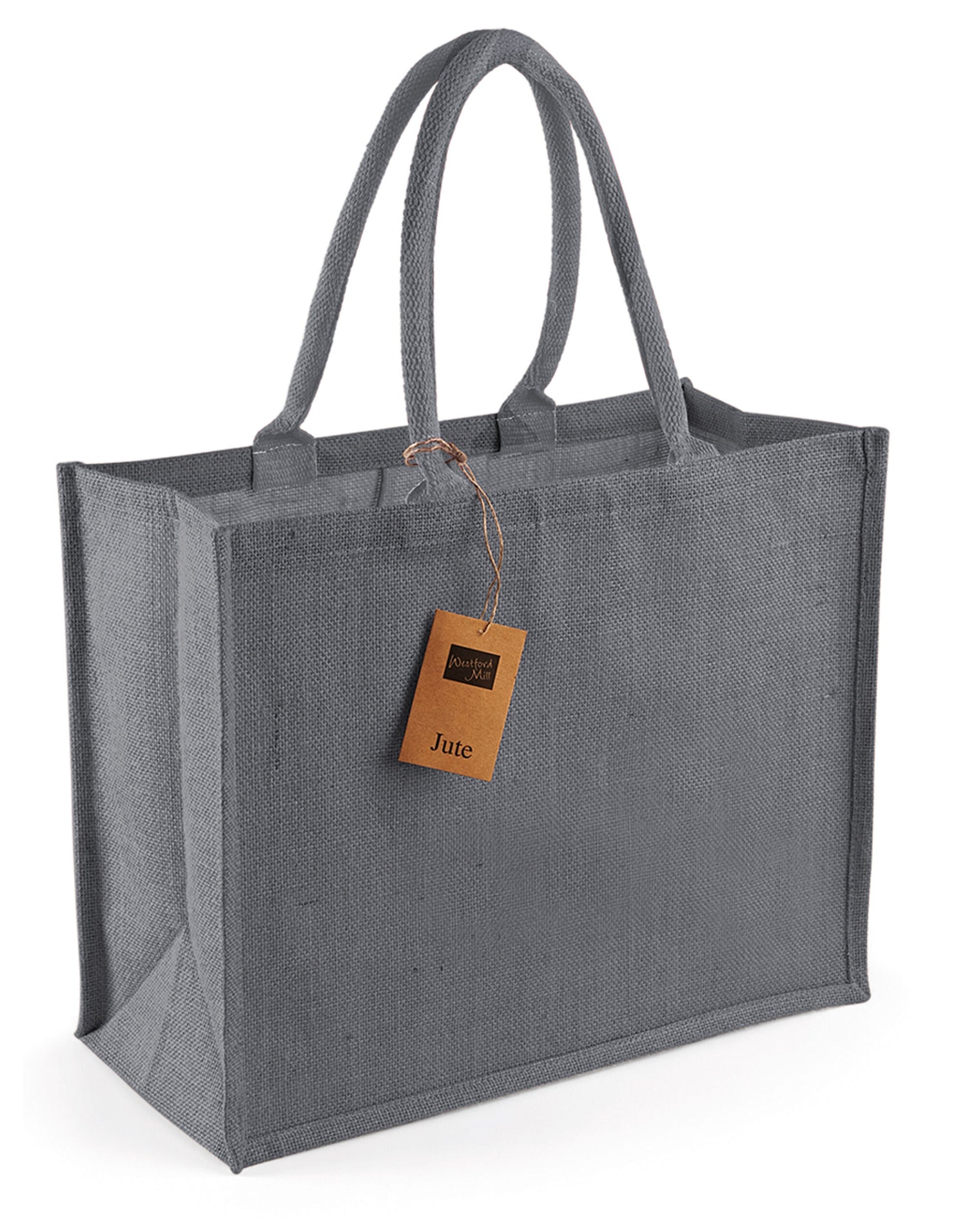 Westford Mill Jute Classic Shopper w407 - Graphite Grey Graphite Grey O S - Customisable Bags