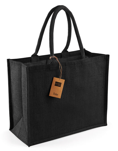Westford Mill Jute Classic Shopper w407 - Black Black O S - Customisable Bags
