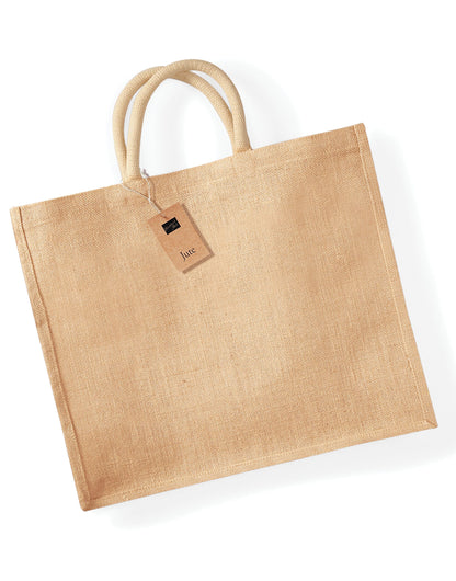 Westford Mill Jute Jumbo Shopper w408 - Natural O S - Customisable Bags