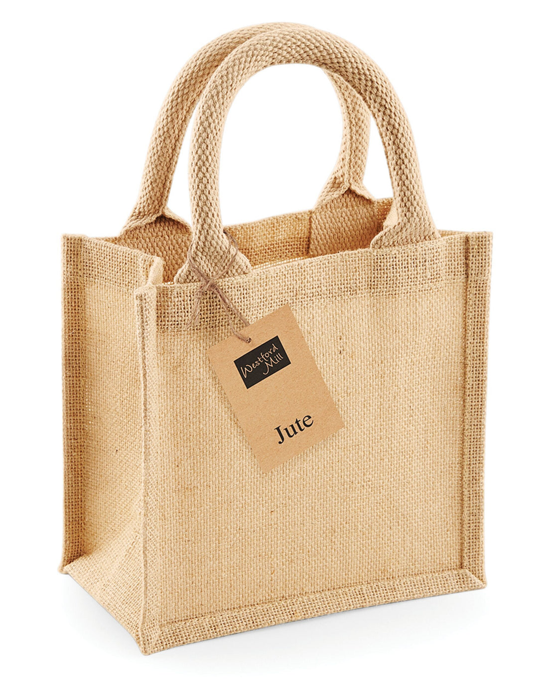Westford Mill Jute Petite Gift Bag w411 - Natural O S - Customisable Bags