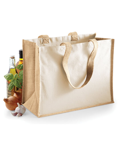Westford Mill Printers Jute Shopper w422 - Natural O S - Customisable Bags