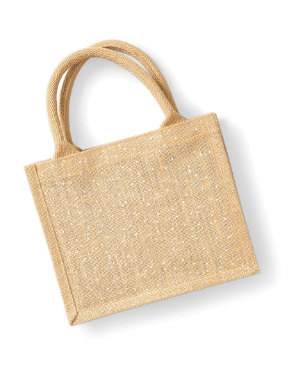 Westford Mill Shimmer Jute Mini Gift Bag w431 - Natural Gold O S - Customisable Bags