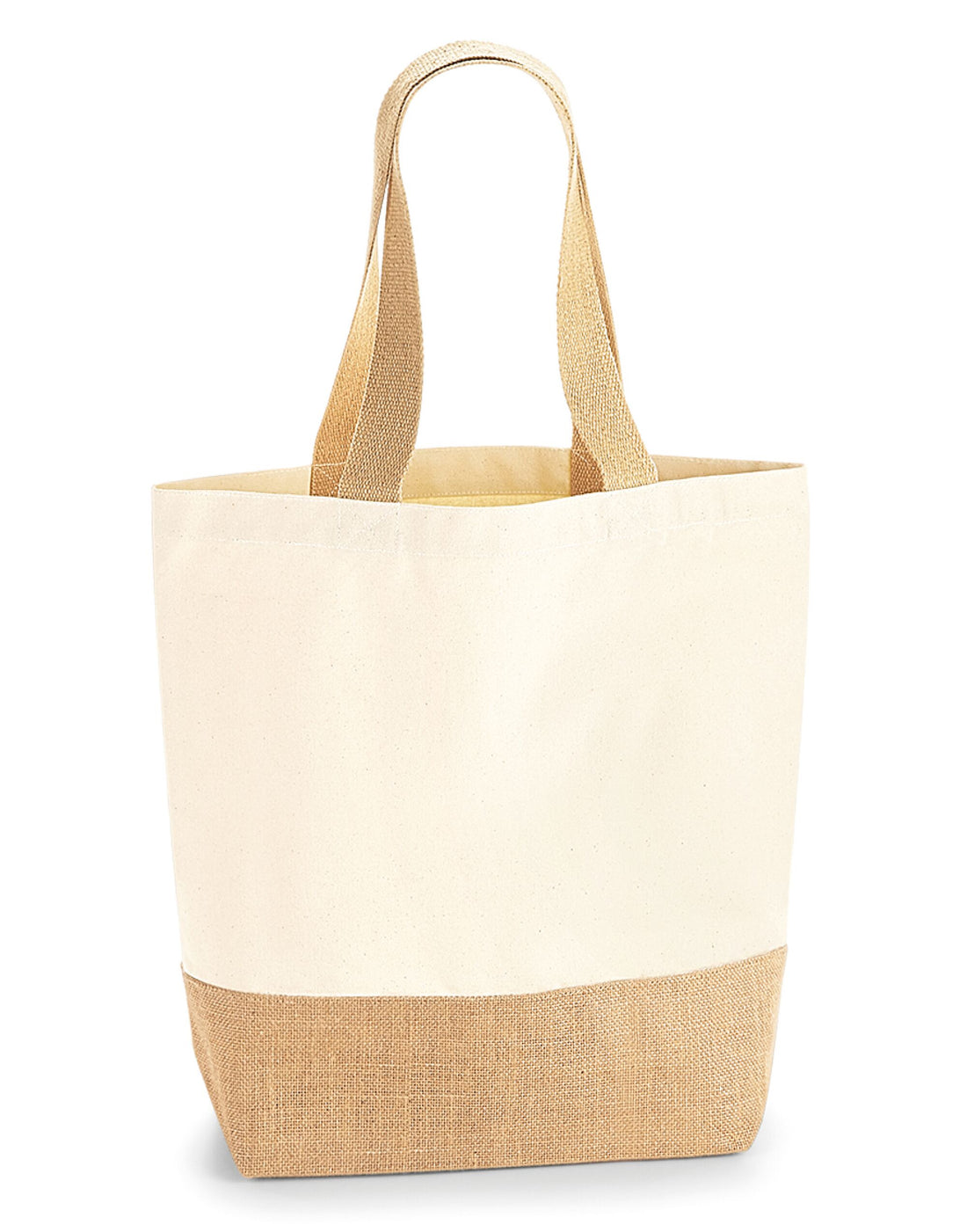 Westford Mill Jute Base Canvas Shopper w450 - Natural O S - Customisable Bags