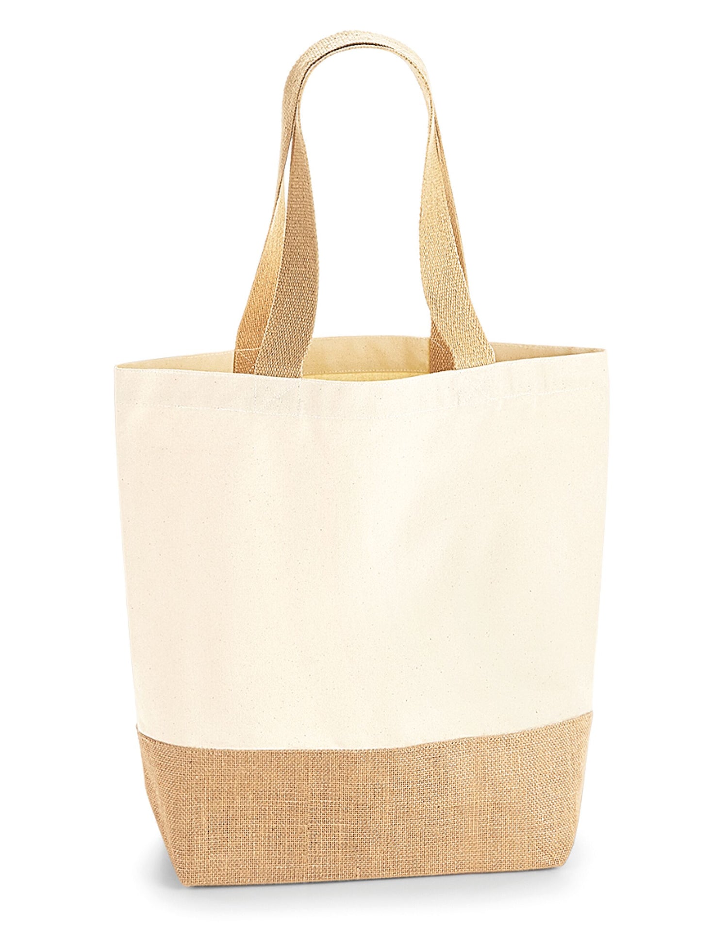 Westford Mill Jute Base Canvas Shopper w450 - Natural O S - Customisable Bags
