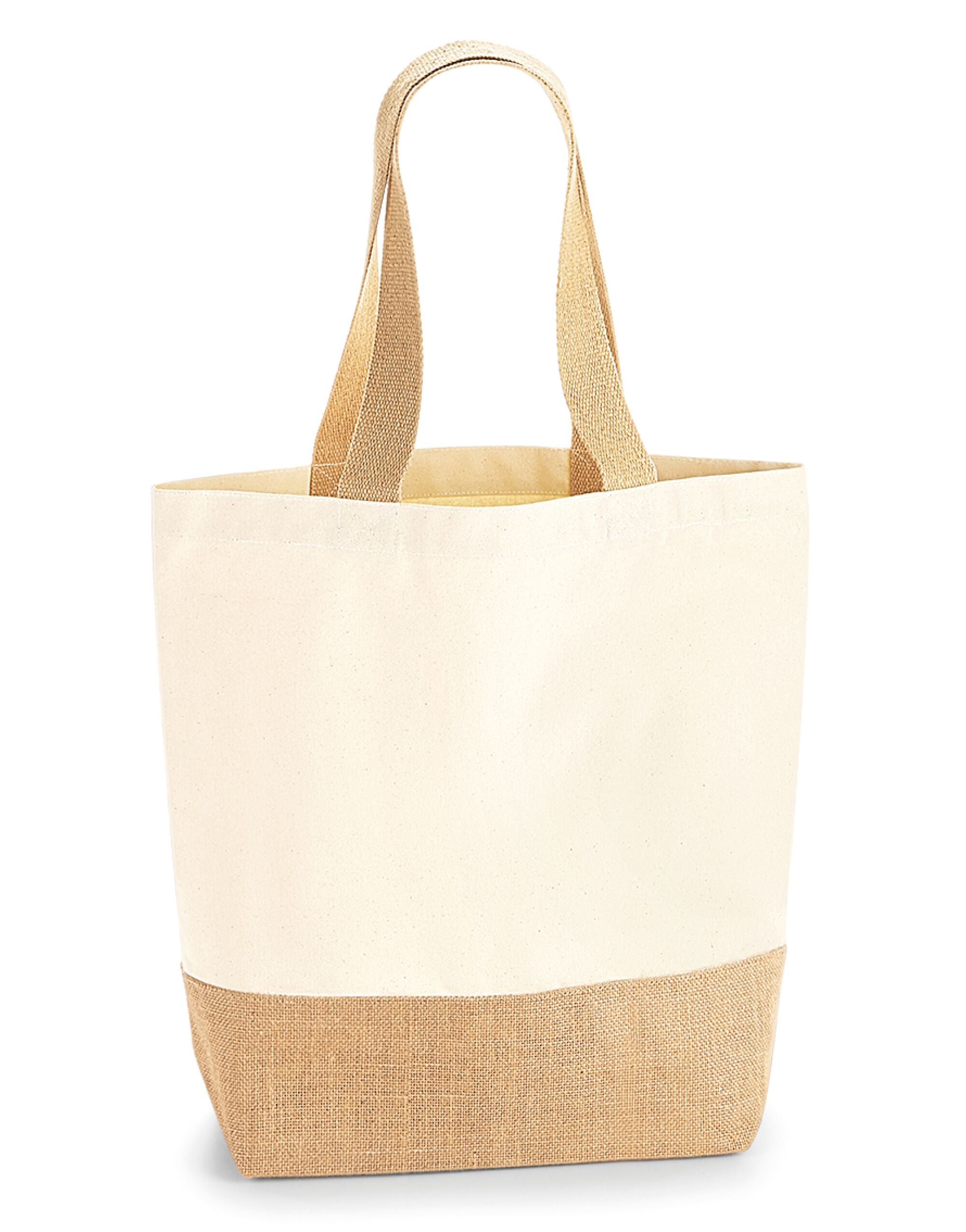 Westford Mill Jute Base Canvas Shopper w450 - Natural O S - Customisable Bags