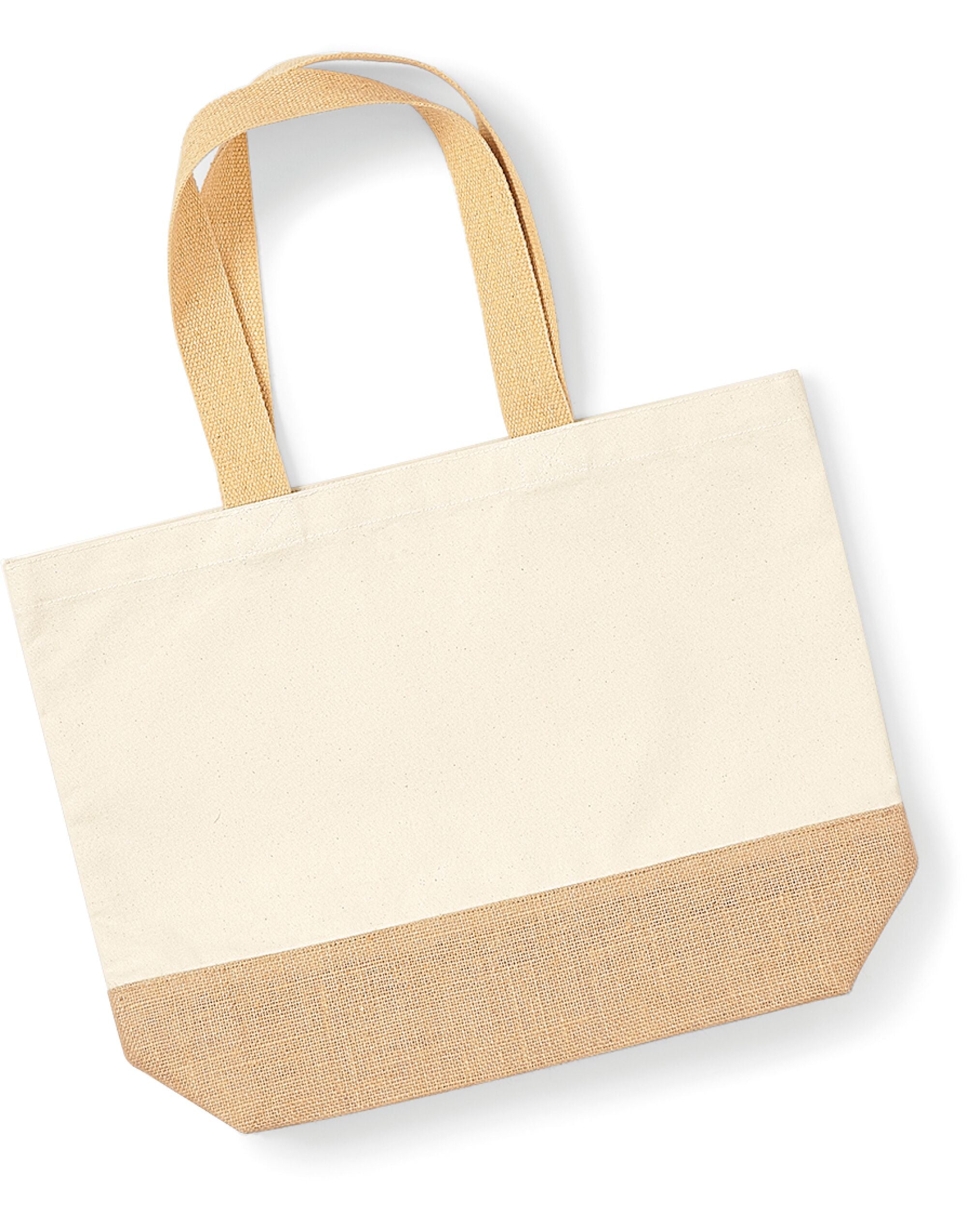 Westford Mill Jute Base Canvas Tote w451 - Natural O S - Customisable Bags