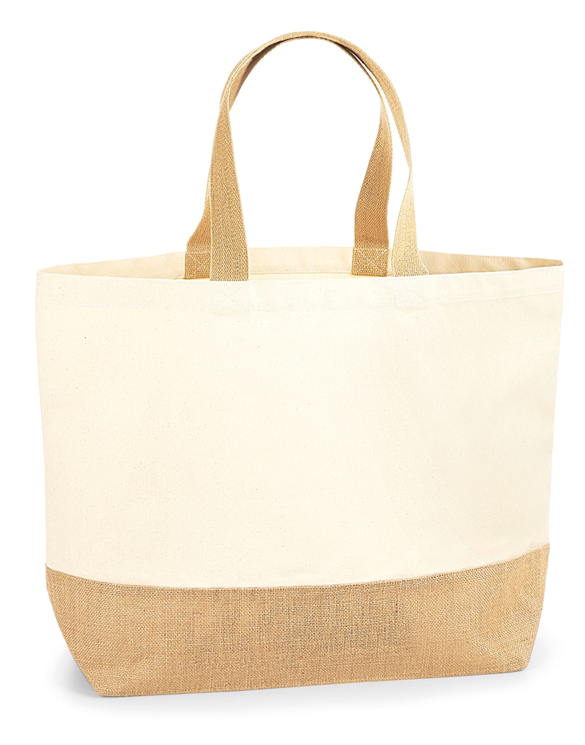 Westford Mill Jute Base Canvas Tote XL w452 - Natural O S - Customisable Bags