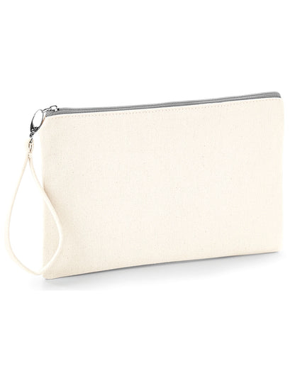 Westford Mill Canvas Wristlet Pouch w520 - Natural Light Grey O S - Customisable Bags