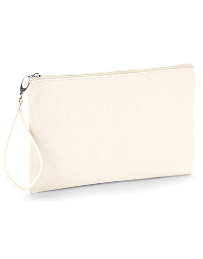 Westford Mill Canvas Wristlet Pouch w520 - Natural Natural O S - Customisable Bags