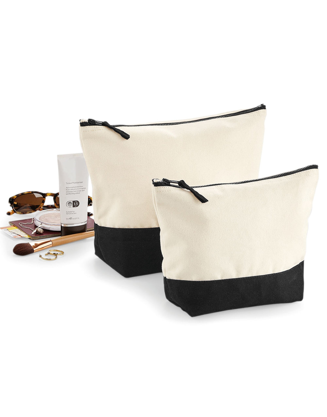 Westford Mill Canvas Accessory Bag W544 - Natural Black - Customisable Bags