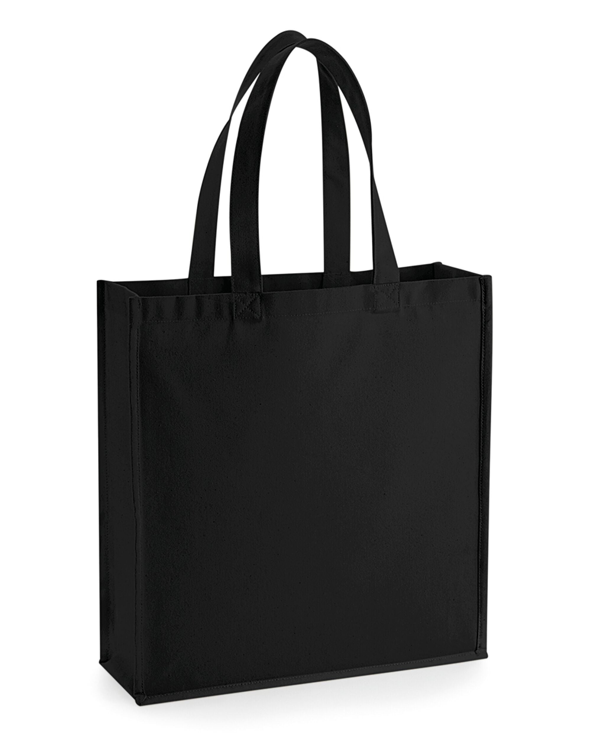 Westford Mill Gallery Canvas Tote W600 - Black O S - Customisable Bags