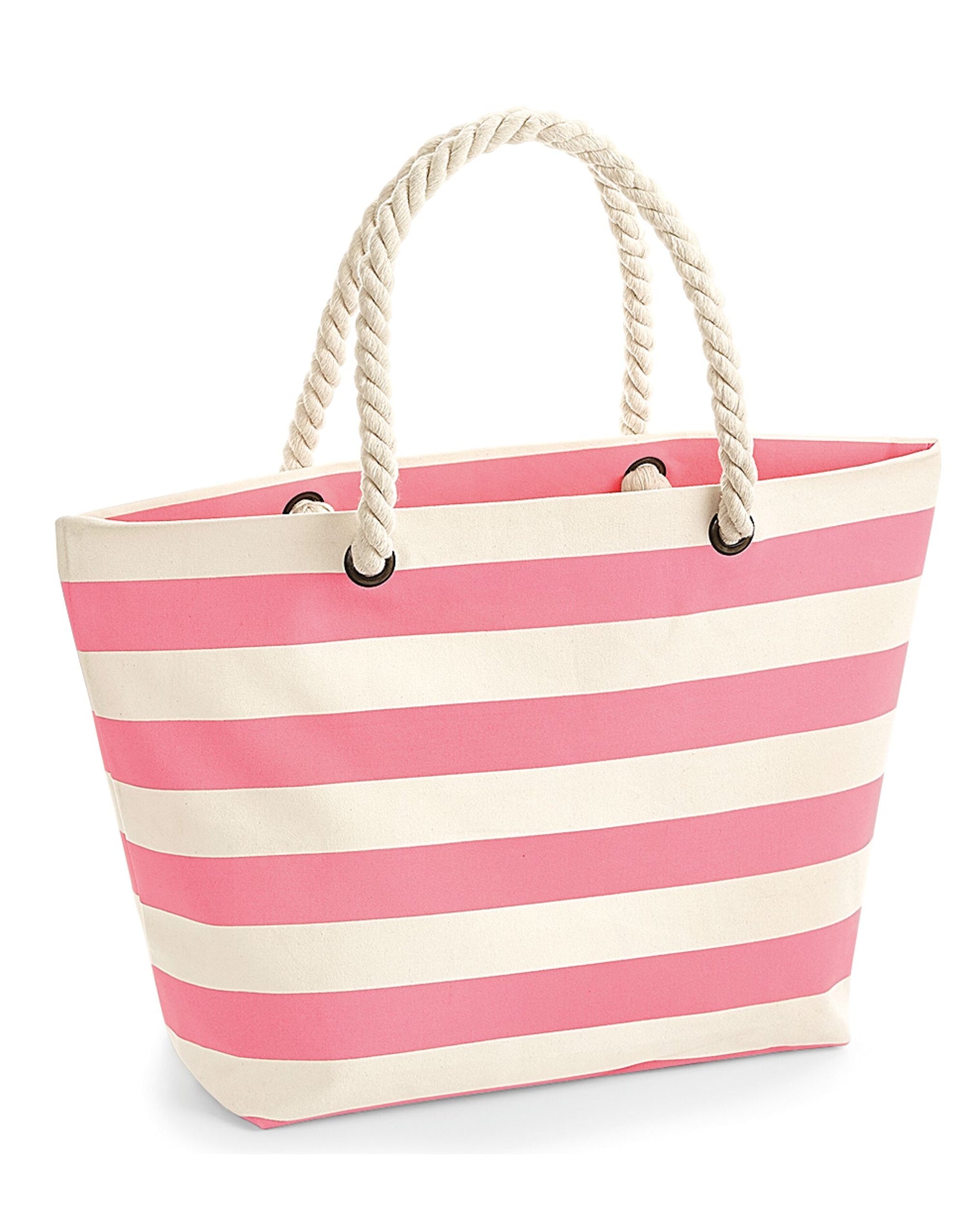 Westford Mill Nautical Beach Bag w680 - Natural Pink O S - Customisable Bags