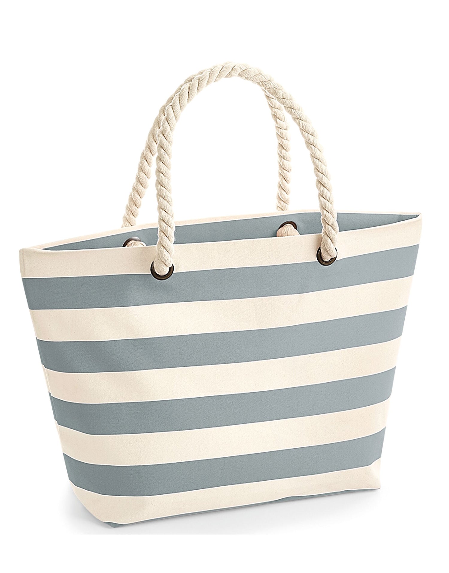 Westford Mill Nautical Beach Bag w680 - Nautral Grey O S - Customisable Bags