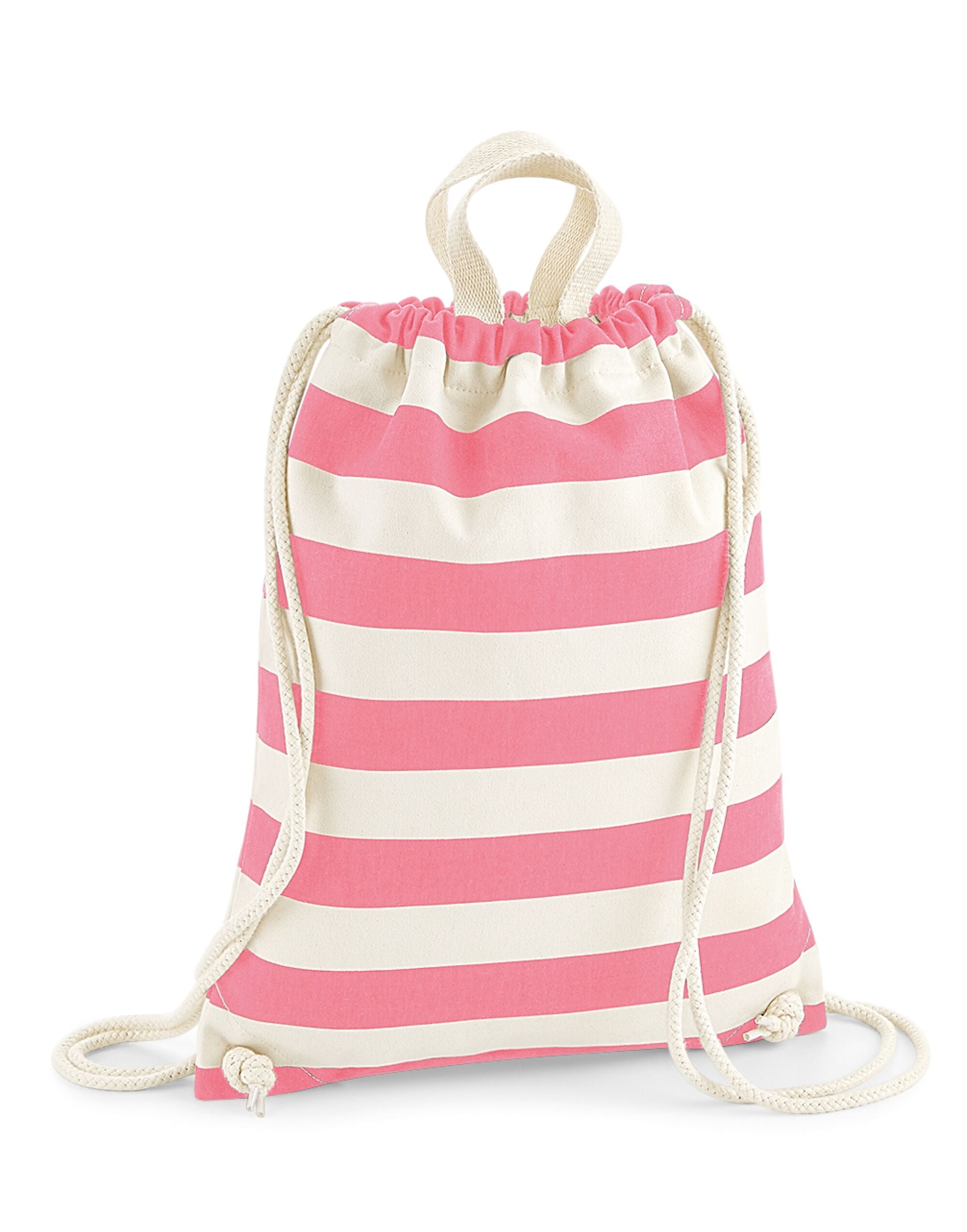 Westford Mill Nautical Gymsac w686 - Natural Pink O S - Customisable Bags