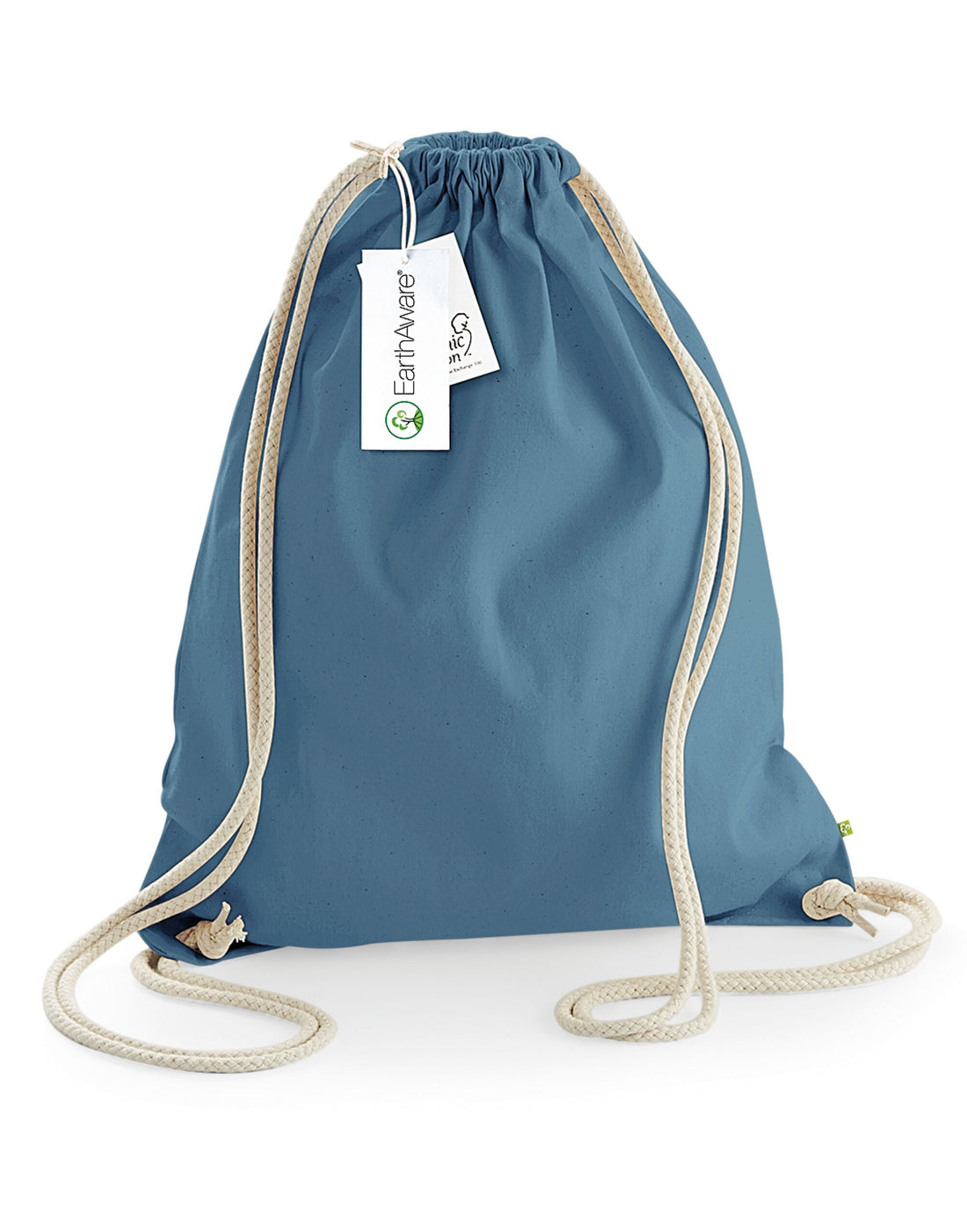 Westford Mill EarthAware Organic Gymsac w810 - Airforce Blue O S - Customisable Bags
