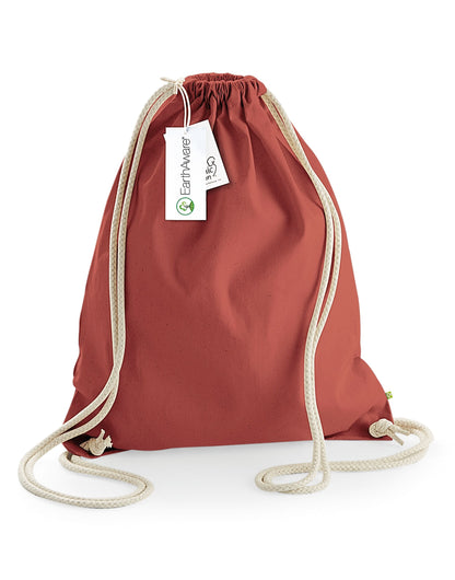 Westford Mill EarthAware Organic Gymsac w810 - Orange Rust O S - Customisable Bags