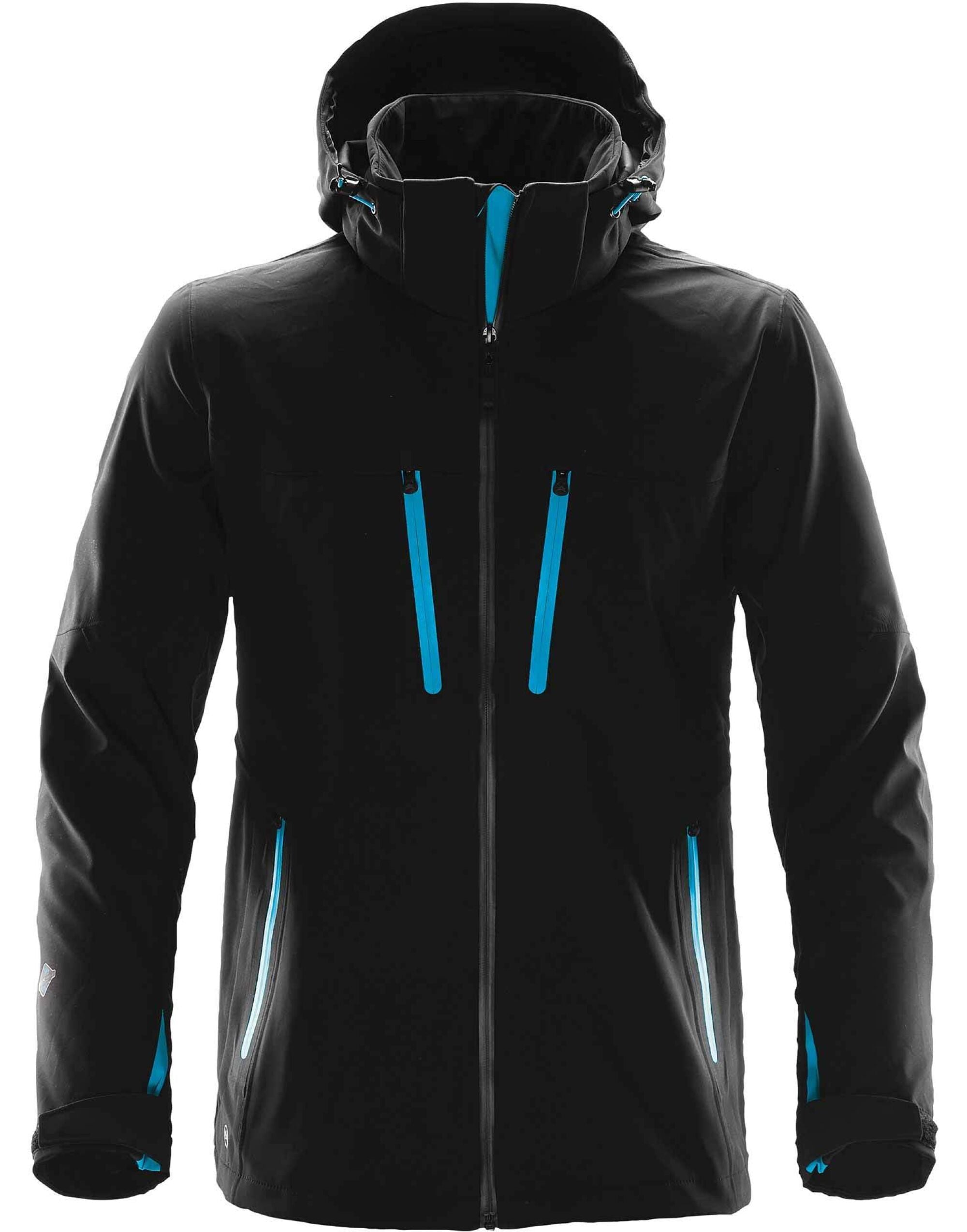 Stormtech Mens Patrol Softshell xb-3 - Black Electric Blue - Customisable Jacket