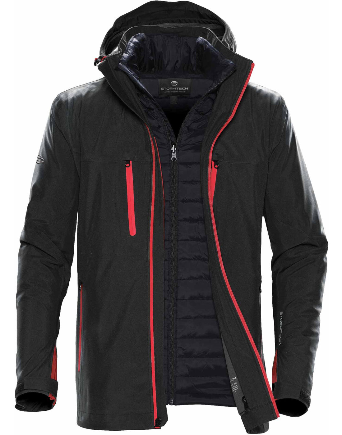 Stormtech Mens Matrix System Jacket XB4 XB-4 - Black Bright Red - Customisable Jackets