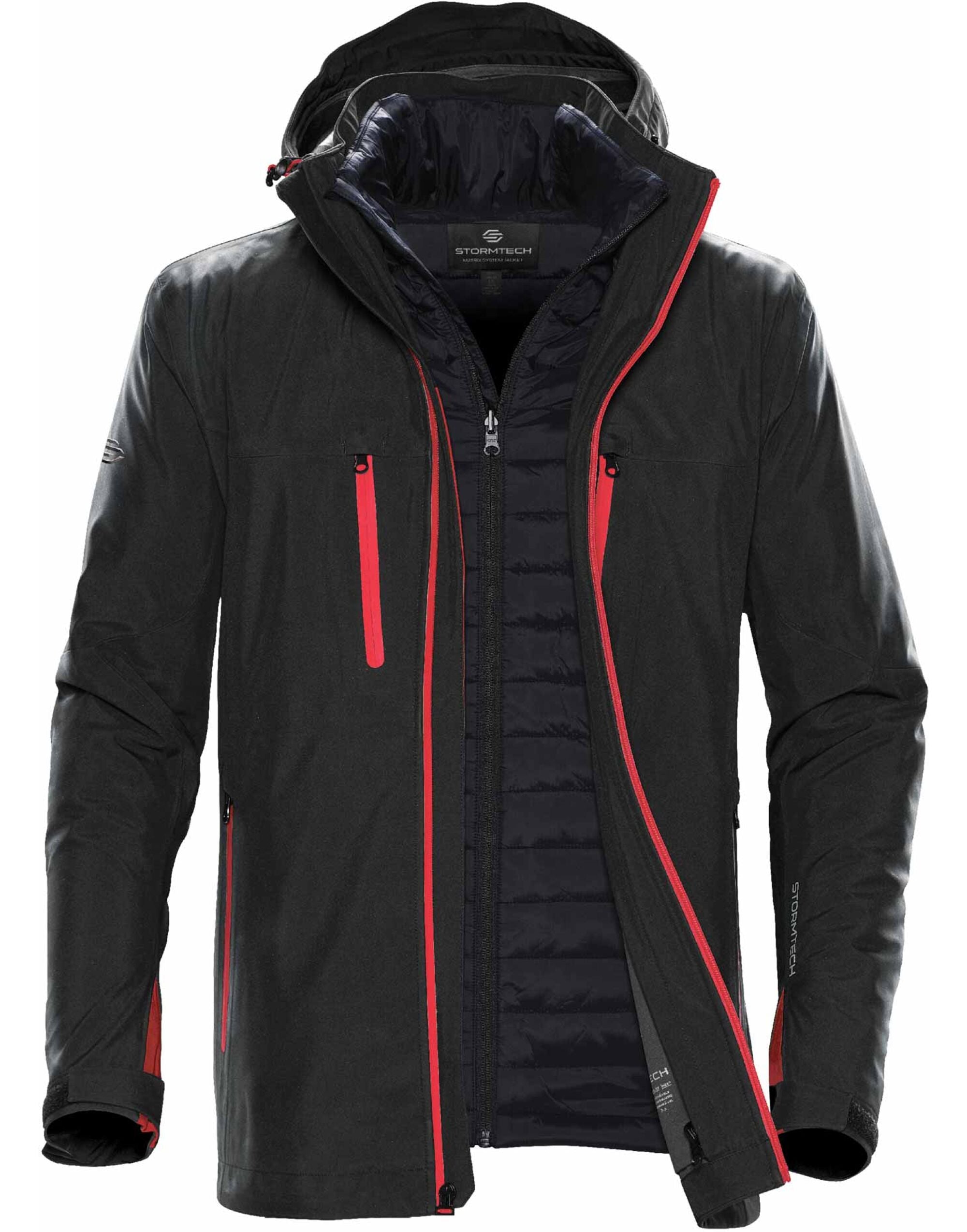 Stormtech Mens Matrix System Jacket XB4 XB-4 - Black Bright Red - Customisable Jacket