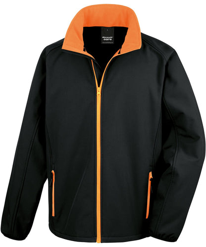 Result Core Mens Printable Softshell R231M - Black Orange - Customisable Outerwear