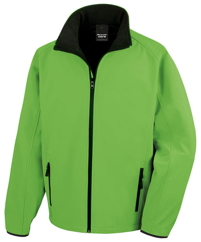 Result Core Mens Printable Softshell R231M - Vivid Green Black - Customisable Outerwear