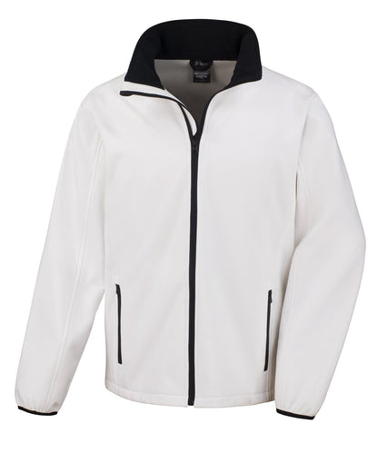 Result Core Mens Printable Softshell R231M - White Black - Customisable Outerwear