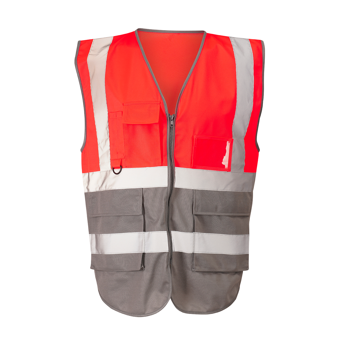 Hi-vis 2 tone executive vest - H117 - Red Gray - Customisable Vest