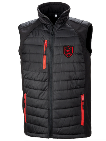 Rougemont School - Black Compass Softshell Gilet - - Customisable Bodywarmers