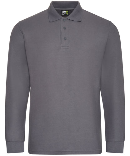 ProRTX Pro long sleeve polo RX102 - Grey - Customisable Polo Shirts