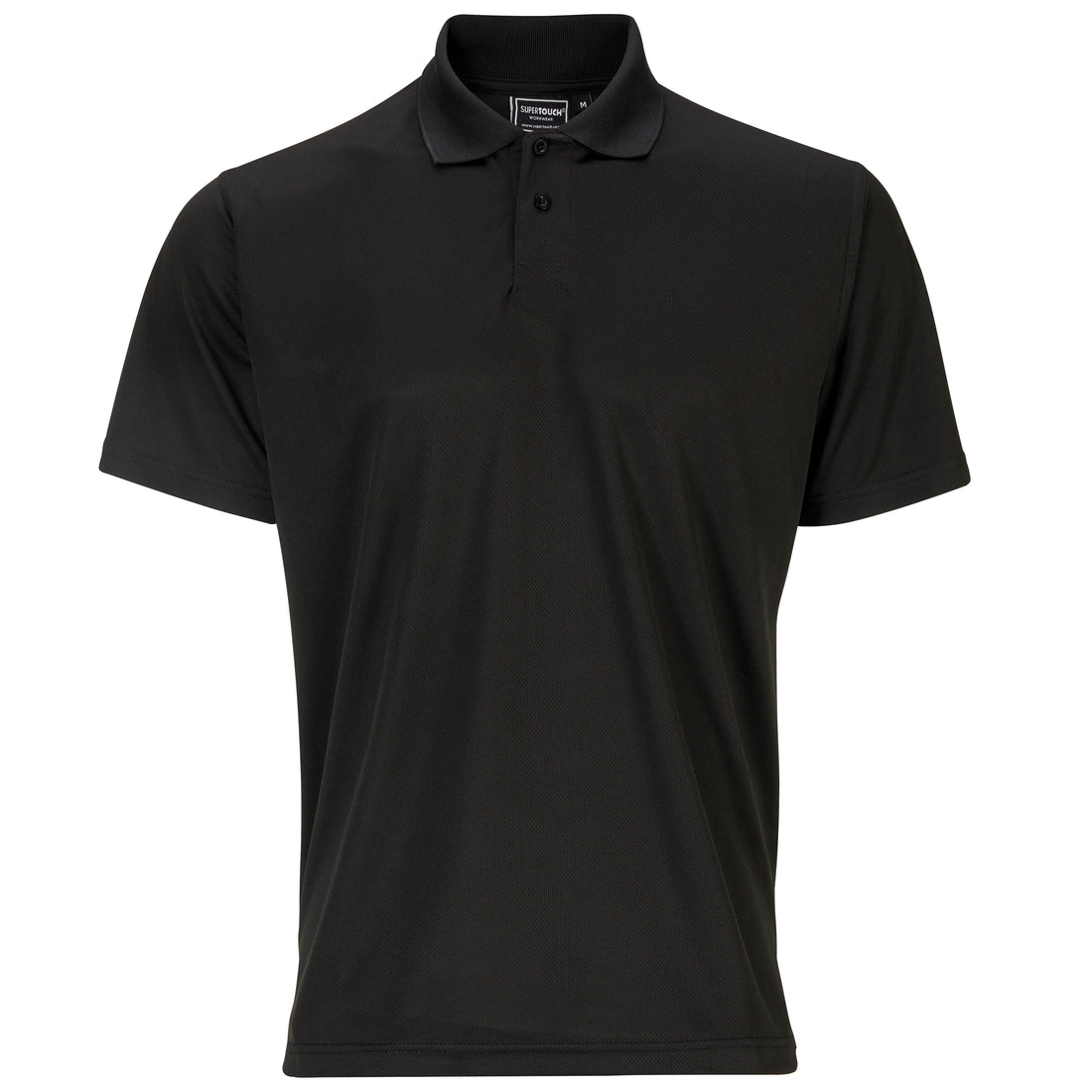 Supertouch Black Bird Eye Polo Shirt - W43 - Black - Customisable Shirt