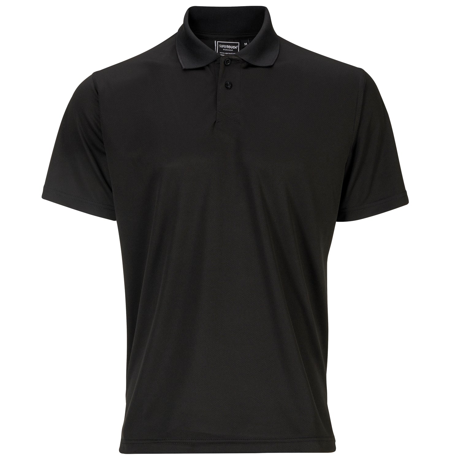Supertouch Black Bird Eye Polo Shirt - W43 - Black - Customisable Shirt