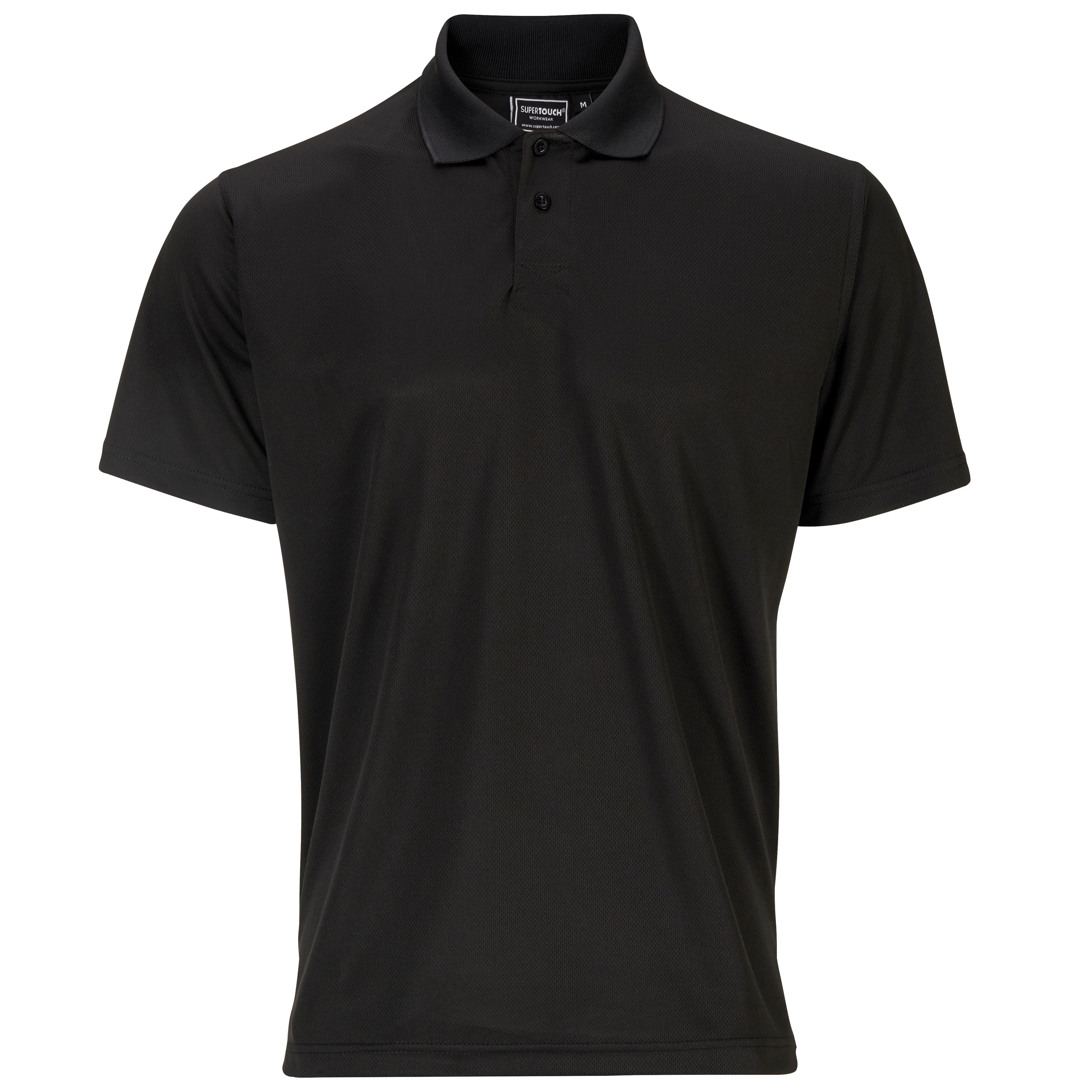 Supertouch Black Bird Eye Polo Shirt - W43 - Black - Customisable Shirt