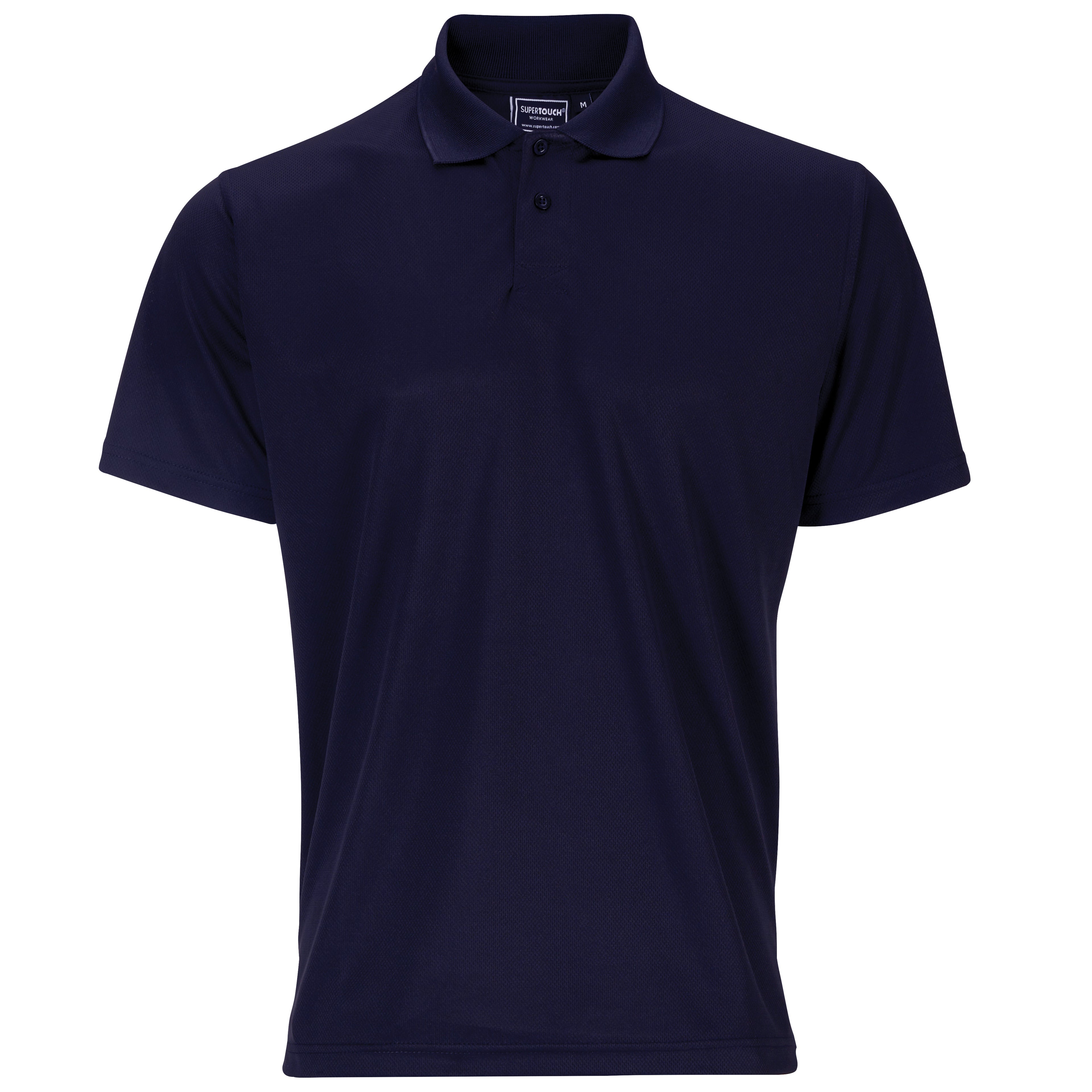 Supertouch Navy Bird Eye Polo Shirt - W44 - Navy - Customisable Shirt