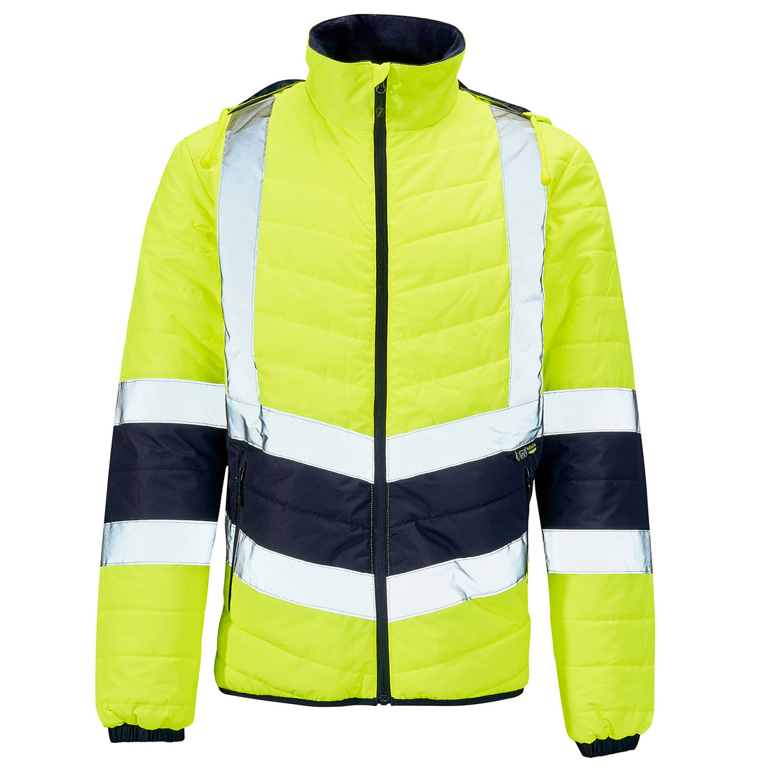 Supertouch Hi Vis Yellow 2 Tone Puffer Jacket - H144 - Yellow - Customisable Jacket