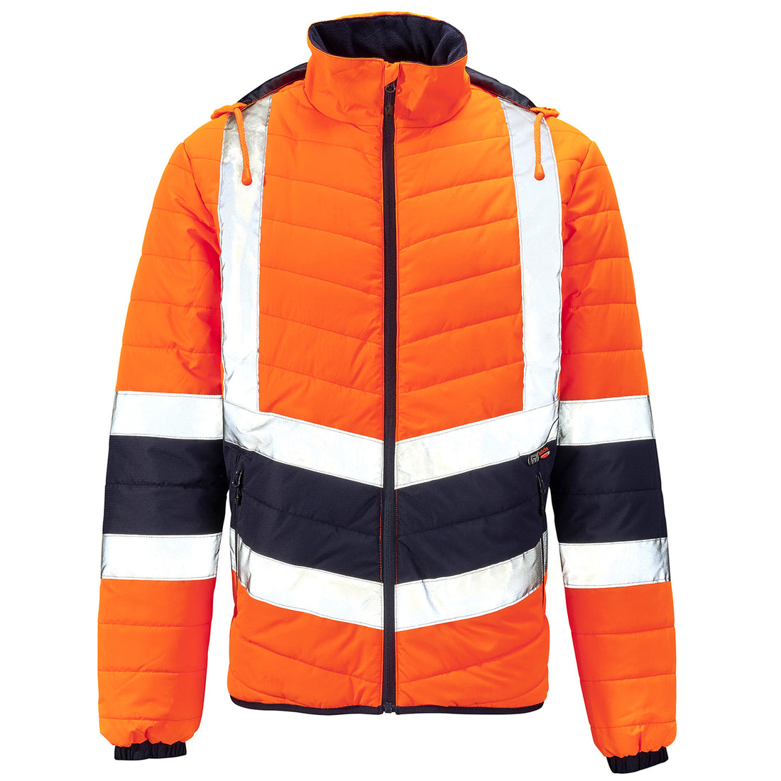 Supertouch Hi Vis Orange 2 Tone Puffer Jacket - H145 - Orange - Customisable Jacket