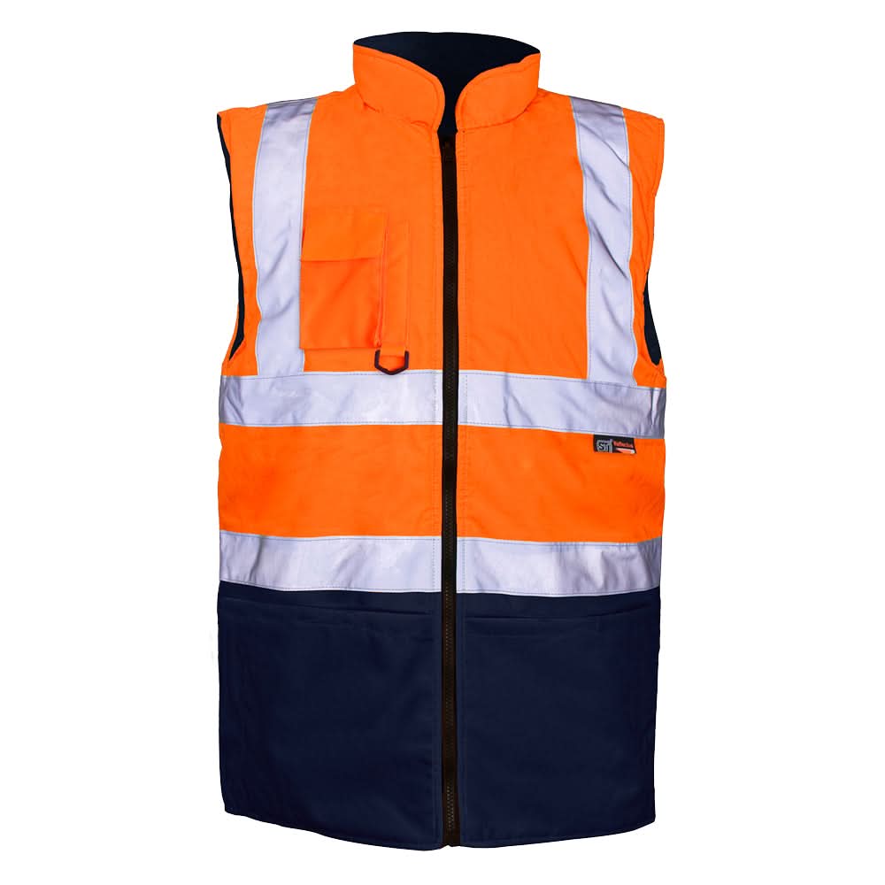 Supertouch Orange/Navy 2 Tone Bodywarmer - H110 - Orange Navy - Customisable Jacket