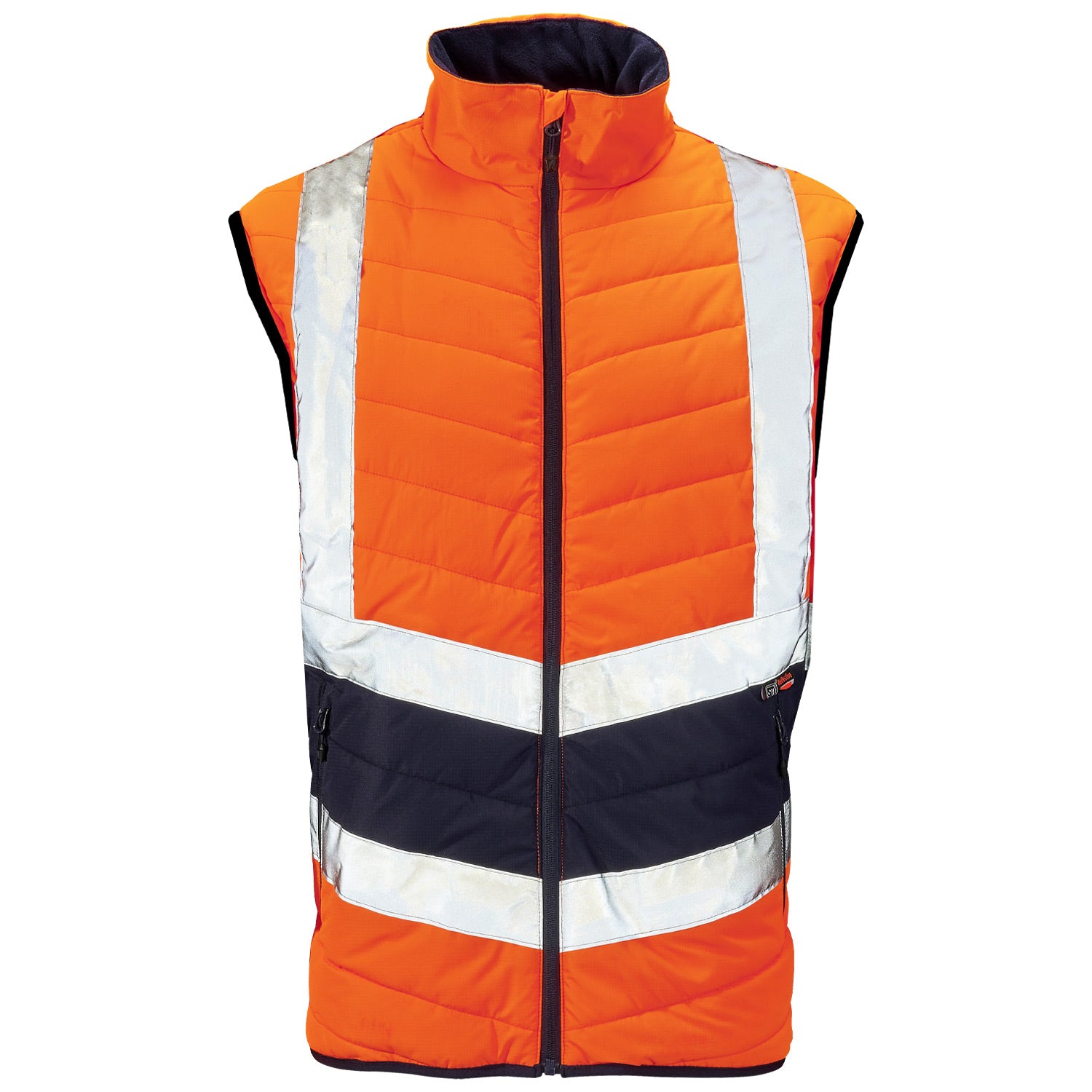 Supertouch Hi Vis Orange 2 Tone Puffer Bodywarmer - H147 - - Customisable Bodywarmer