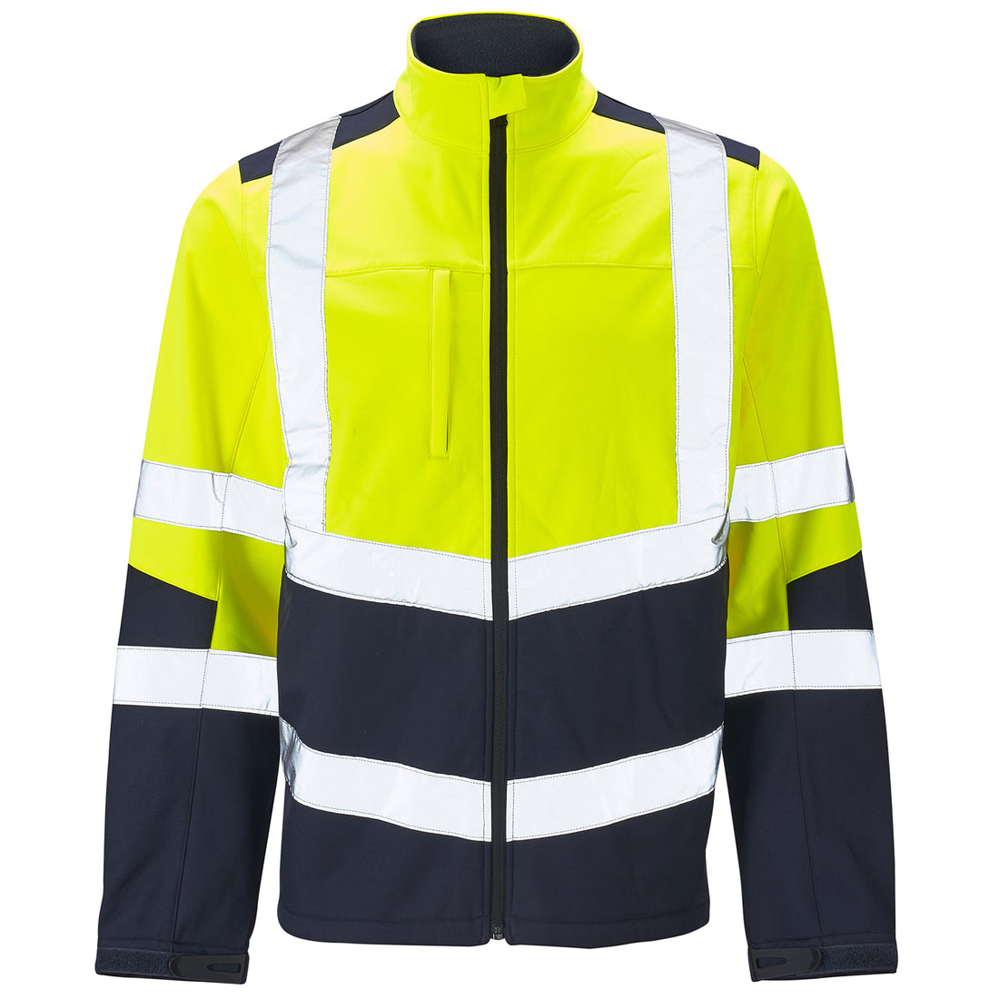 Supertouch Hi Vis 2 Tone Yellow Softshell Jacket - H141 - Yellow Navy - Customisable Jacket